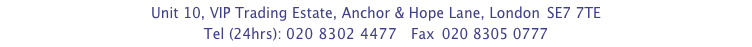 Unit 10, VIP Trading Estate, Anchor & Hope Lane, London&ensp;SE7 7TE